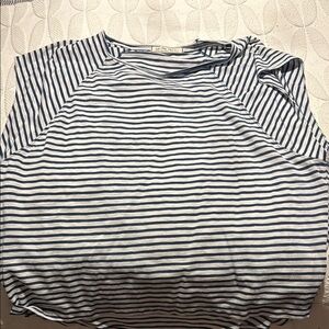 Blue and White Striped Women's Top Free People